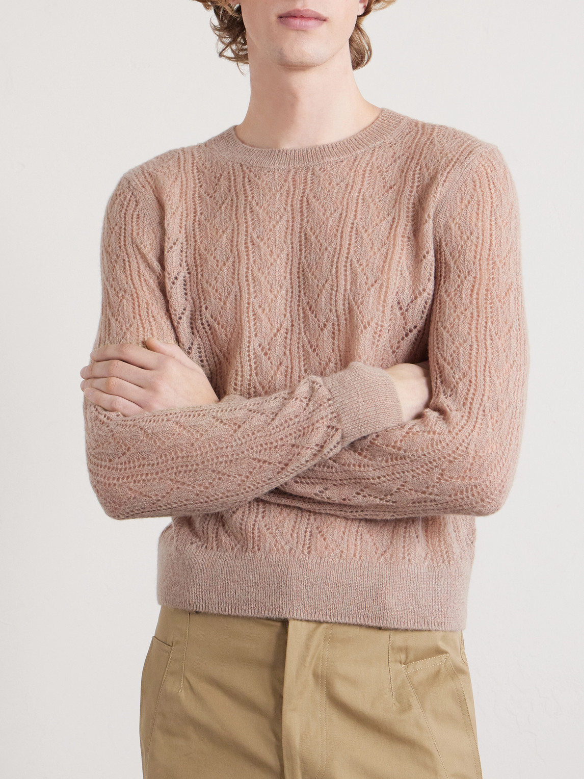  Dries Van Noten - Open-knit Sweater - Men - Neutrals - S 