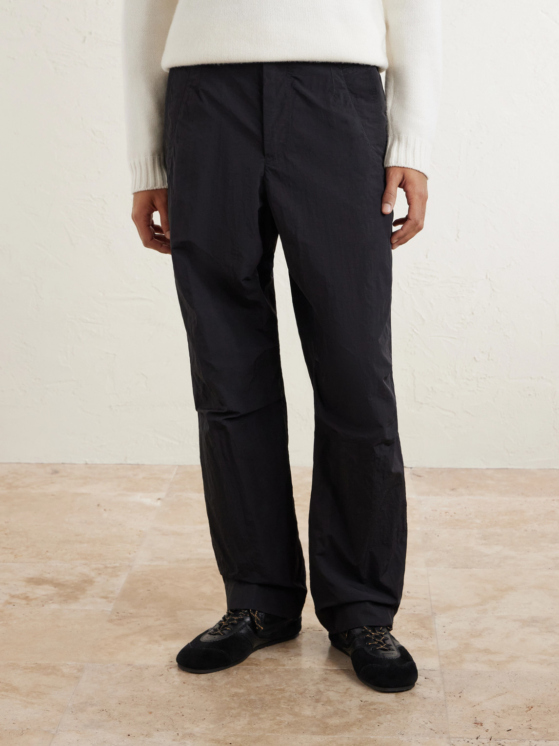  Dries Van Noten - Straight-leg Shell Trousers - Men - Black - It 44 
