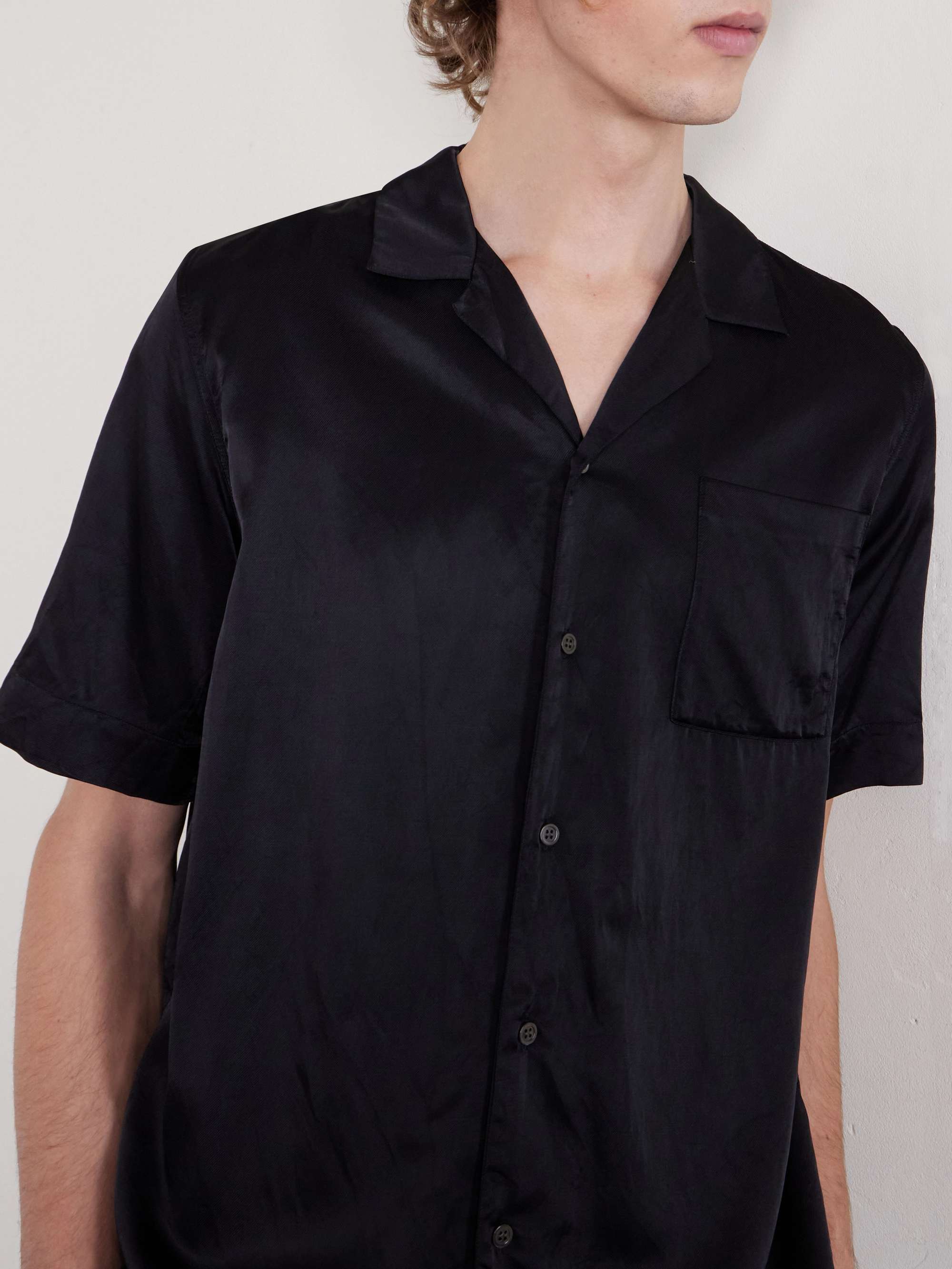 DRIES VAN NOTEN Camp-Collar Satin-Twill Shirt for Men | MR PORTER