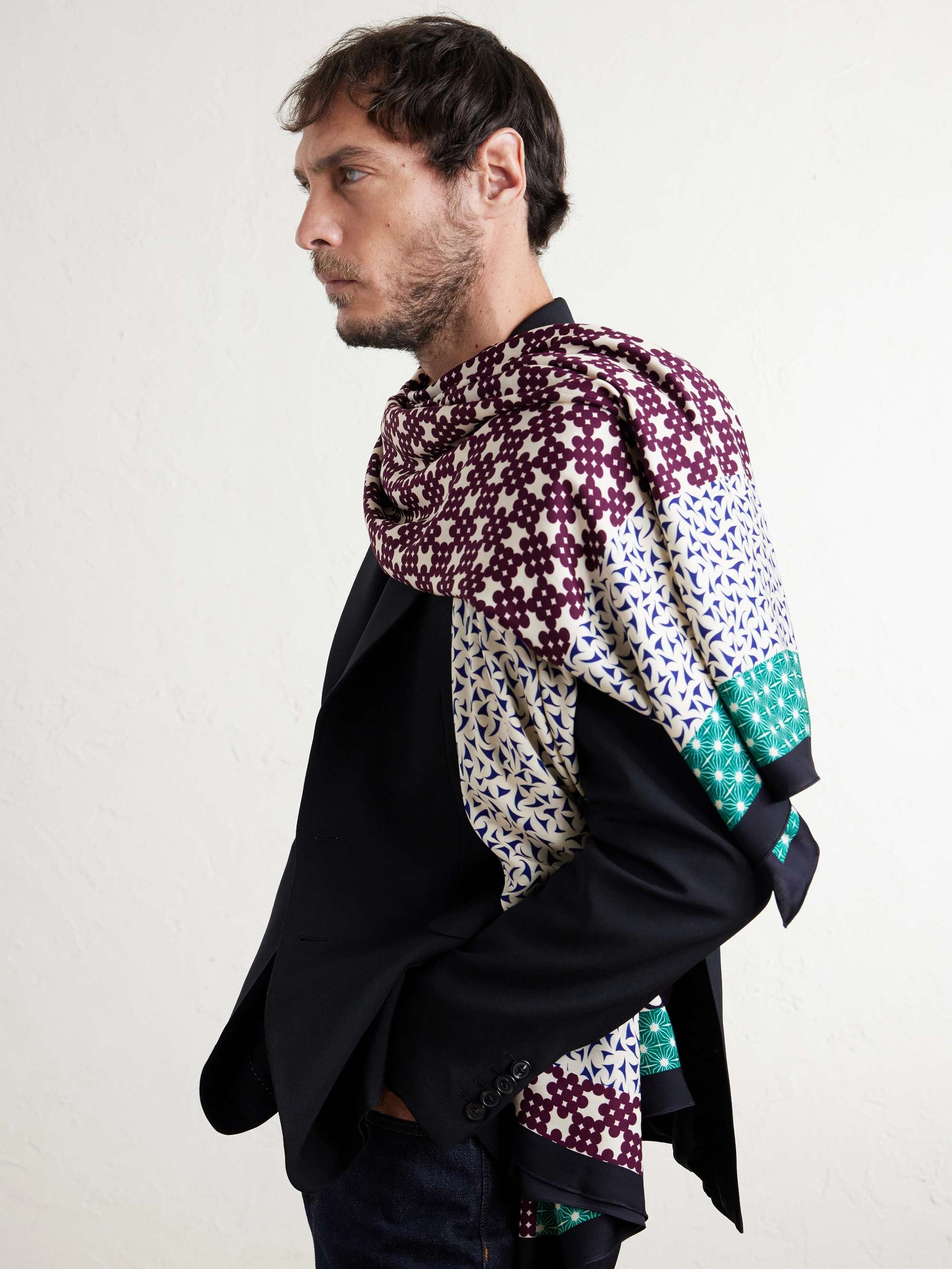 DRIES VAN NOTEN Printed Satin Scarf for Men | MR PORTER