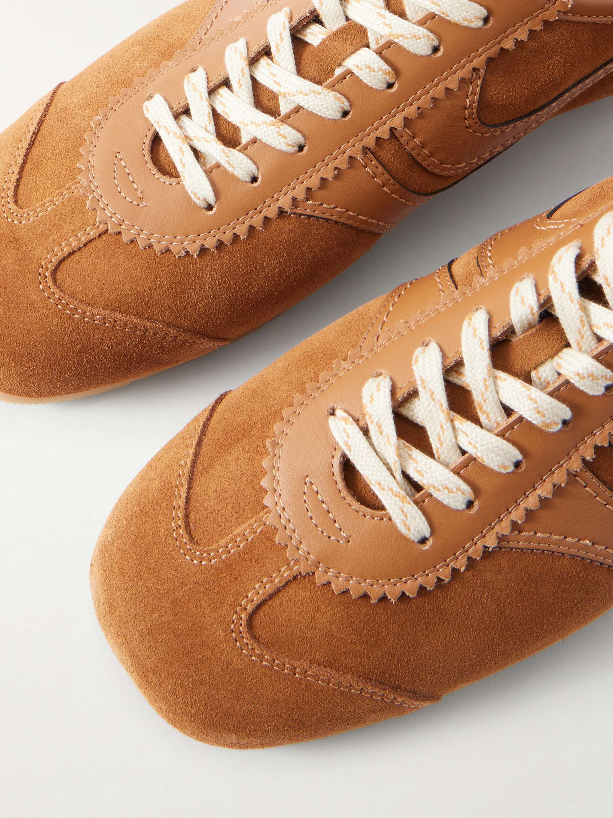 DRIES VAN NOTEN Leather-Trimmed Suede Sneakers for Men | MR PORTER