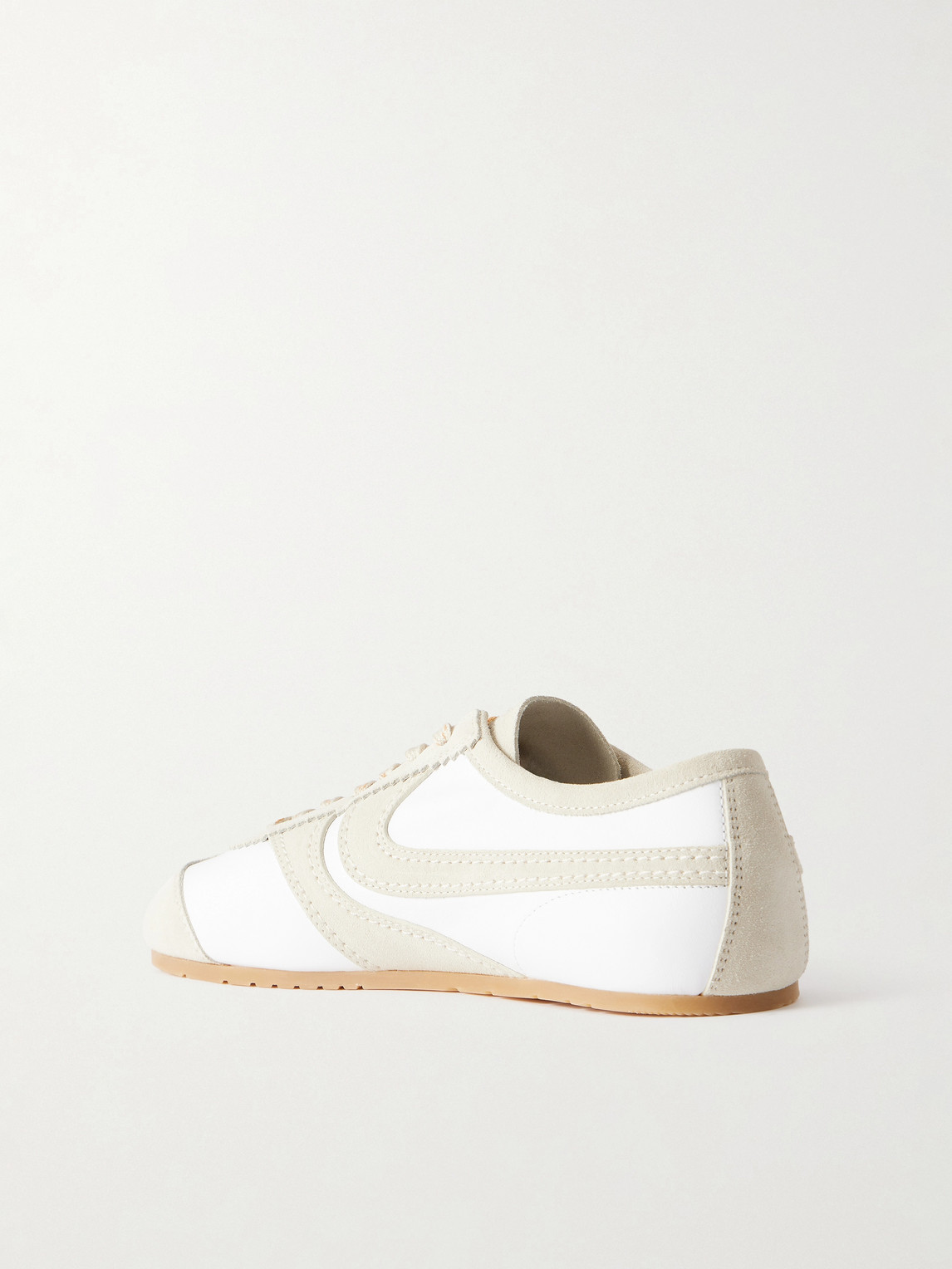 Suede-Trimmed Leather Sneakers