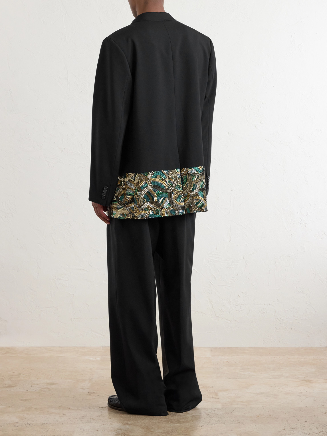  Dries Van Noten - Double-breasted Embellished Wool Blazer - Men - Black - S 