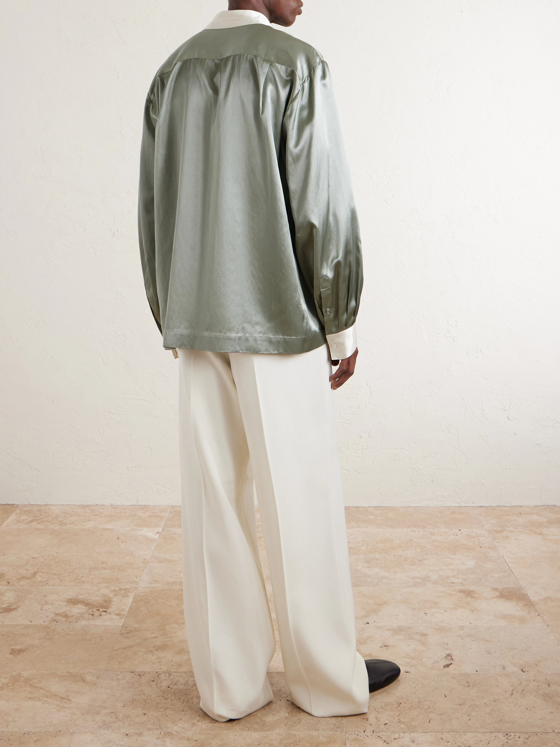  Dries Van Noten - Embellished Satin Shirt - Men - Green - It 48 