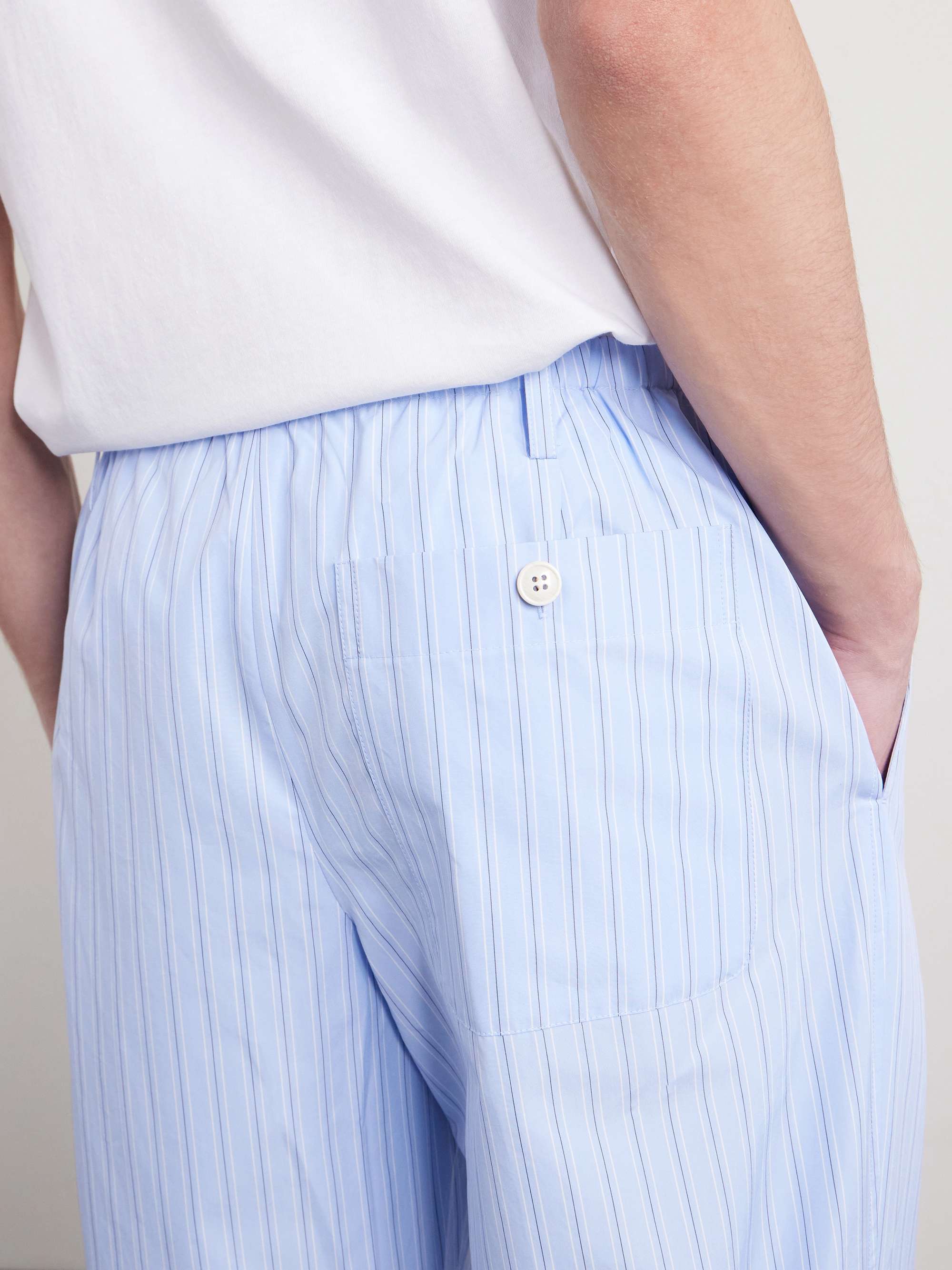 DRIES VAN NOTEN Straight-Leg Striped Cotton-Poplin Drawstring