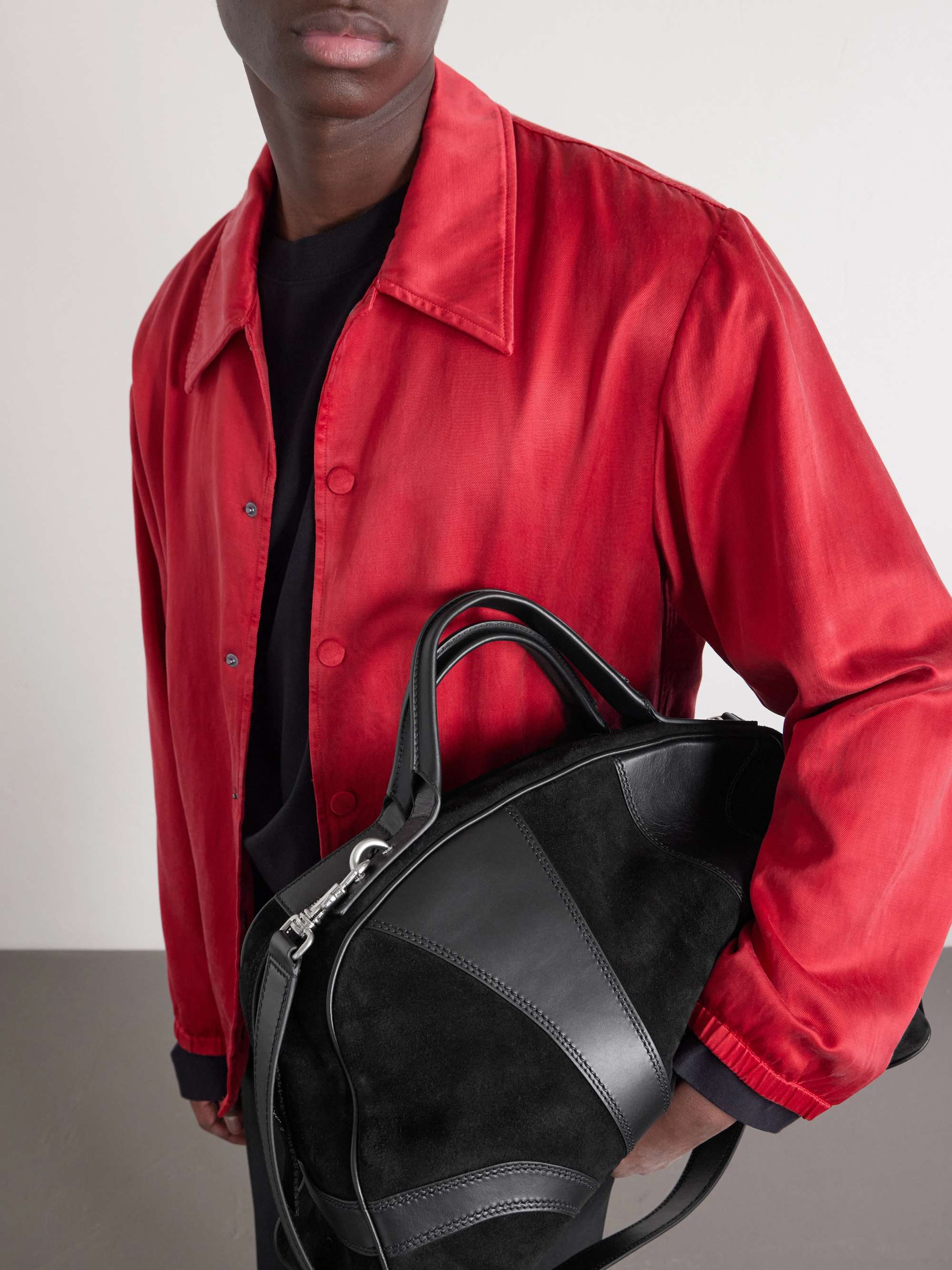 DRIES VAN NOTEN Suede and Leather Duffle Bag for Men | MR PORTER