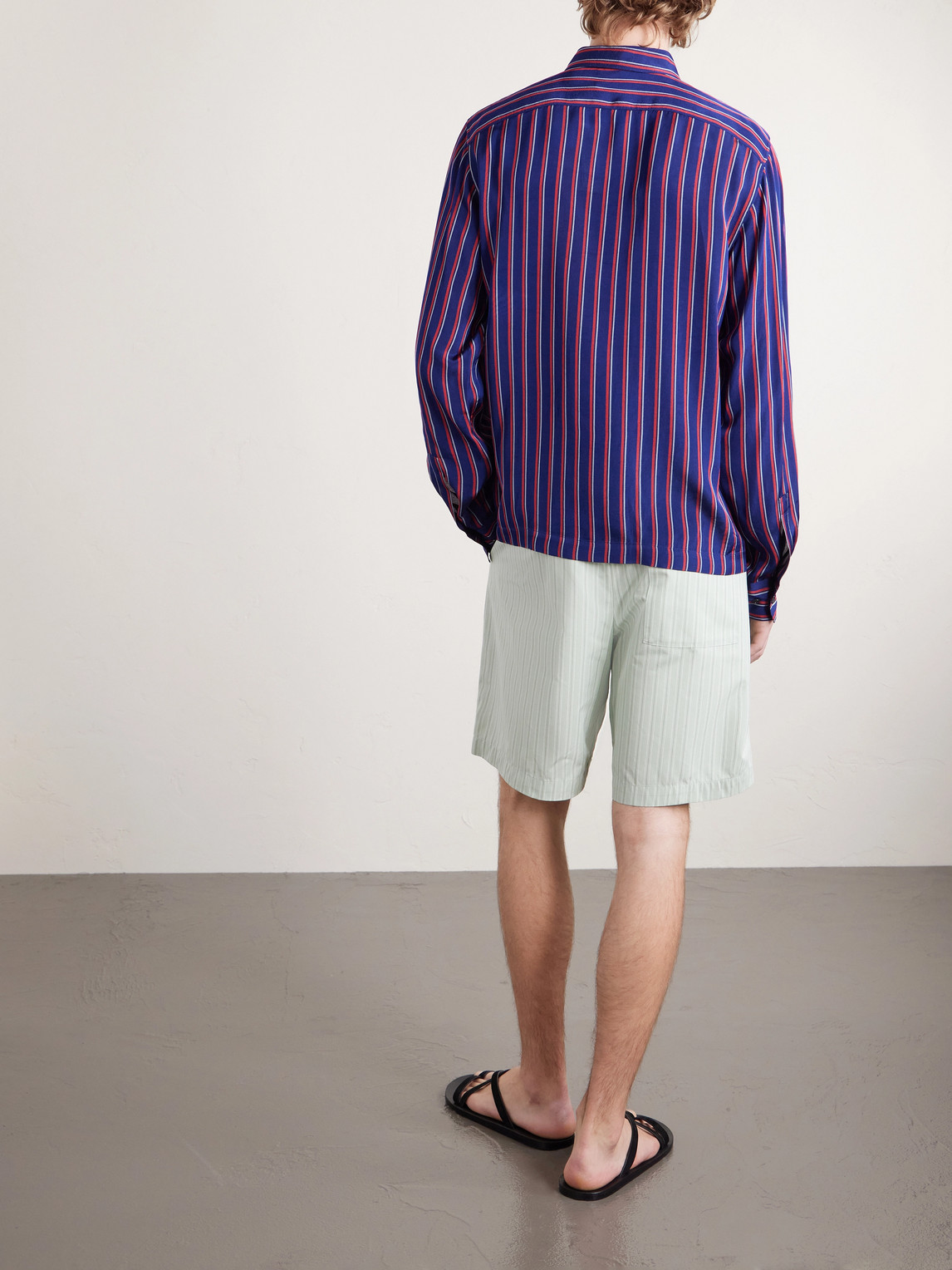  Dries Van Noten - Striped Crepe Shirt - Men - Purple - S 
