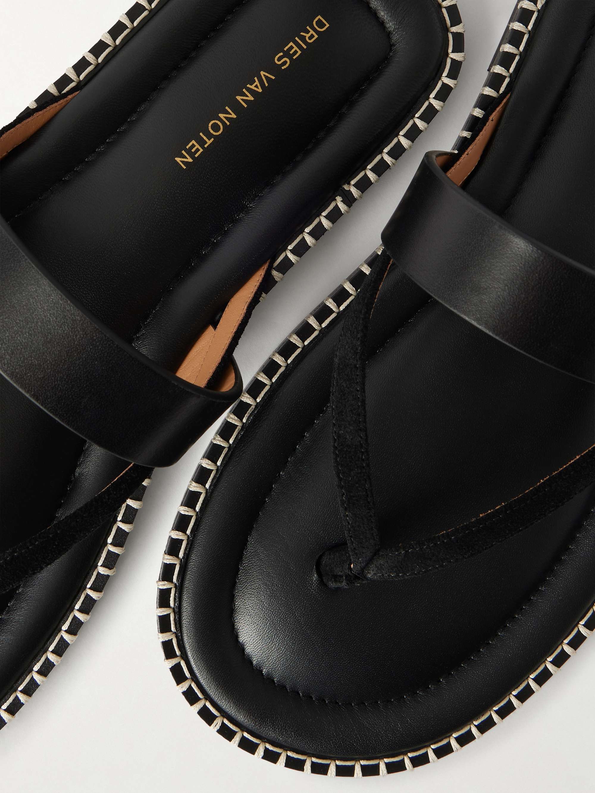 DRIES VAN NOTEN Leather and Suede Sandals for Men | MR PORTER