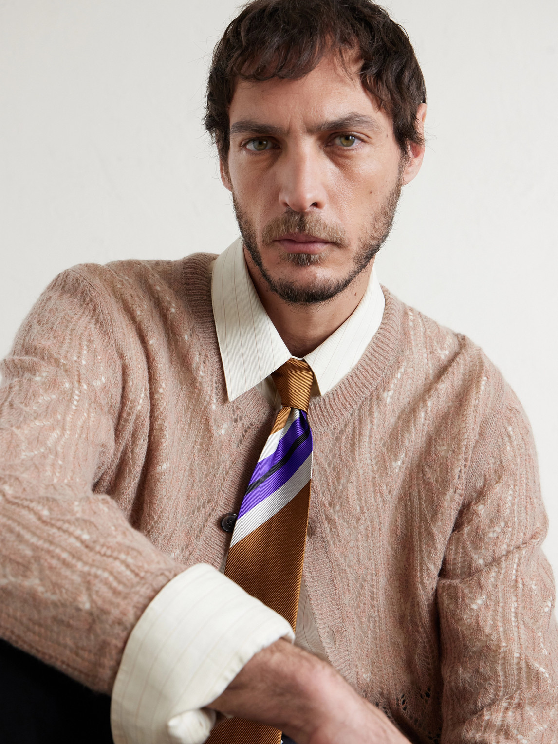  Dries Van Noten - 7.5cm Striped Silk-twill Tie - Men - Orange 