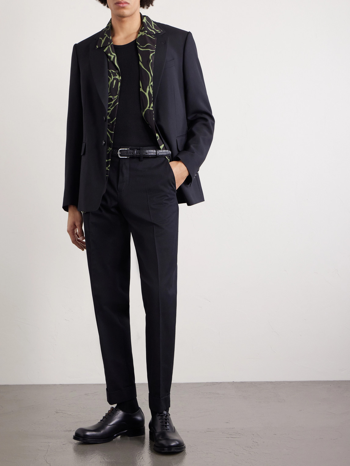 Straight-Leg Cotton And Wool