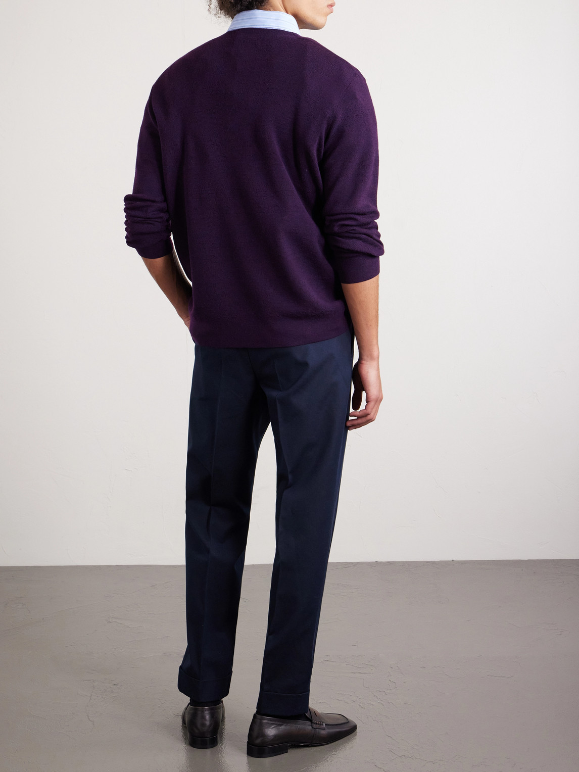 Straight-Leg Cotton And Wool