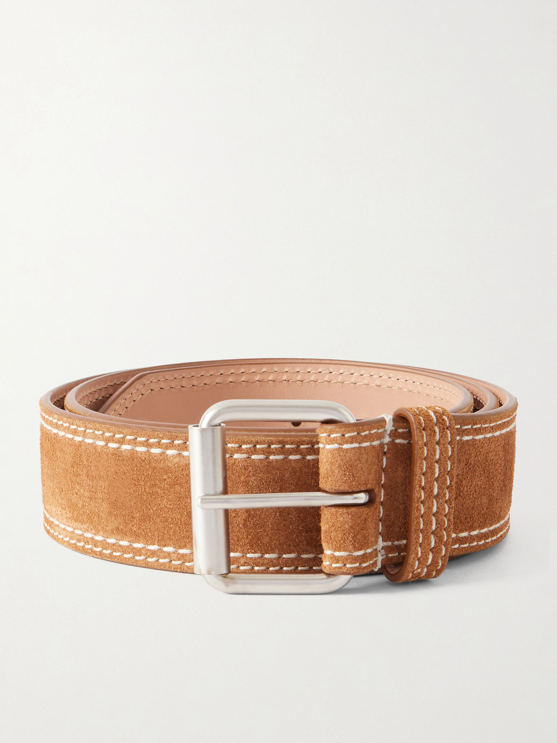 Dries Van Noten 4cm Suede Belt In Brown