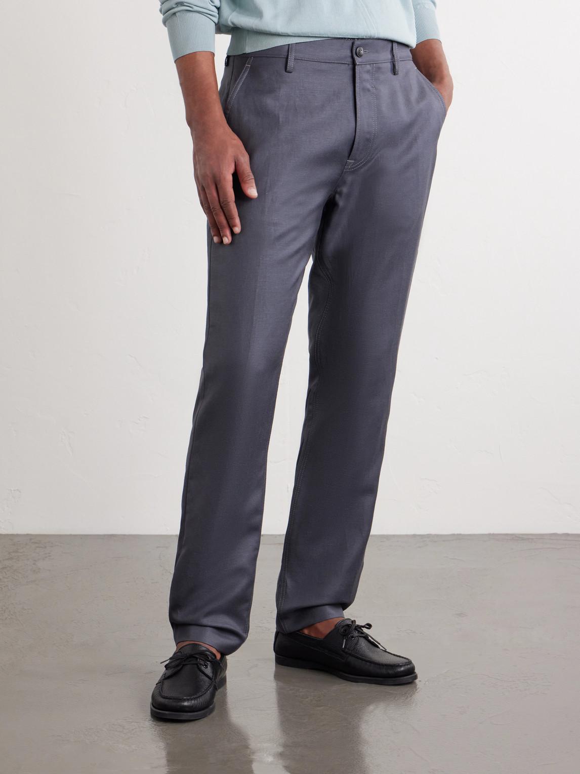 Straight-Leg Wool And Linen-Blend Twill Suit Trousers