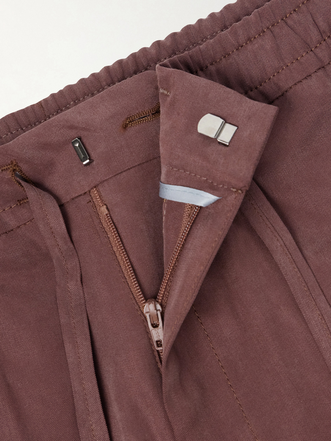 Straight-Leg Lyocell Drawstring Trousers