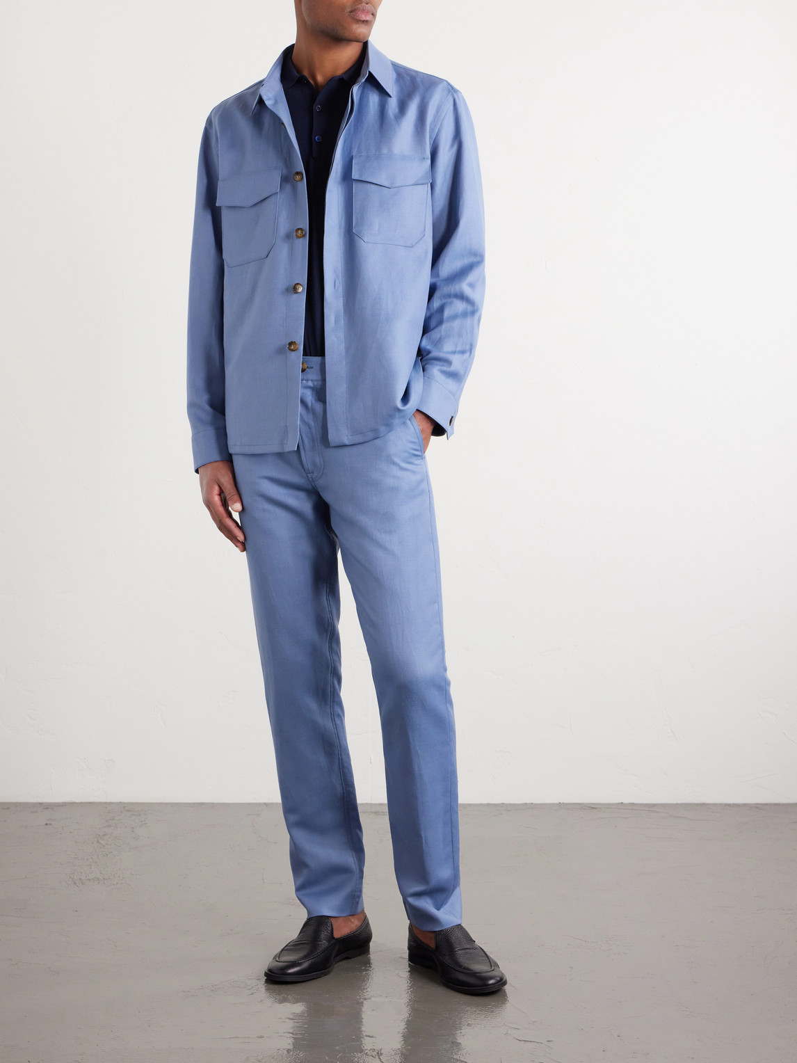 Wool And Linen-Blend Twill Shirt
