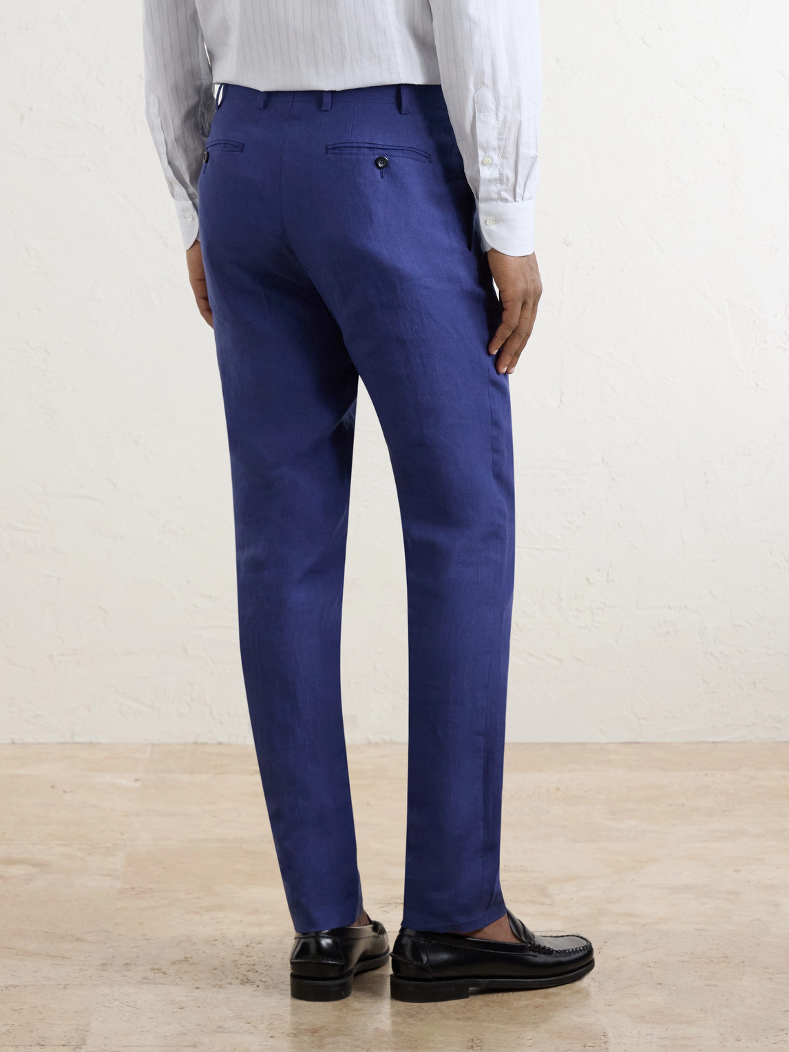  Canali - Straight-leg Linen Suit Trousers - Men - Blue - It 46 