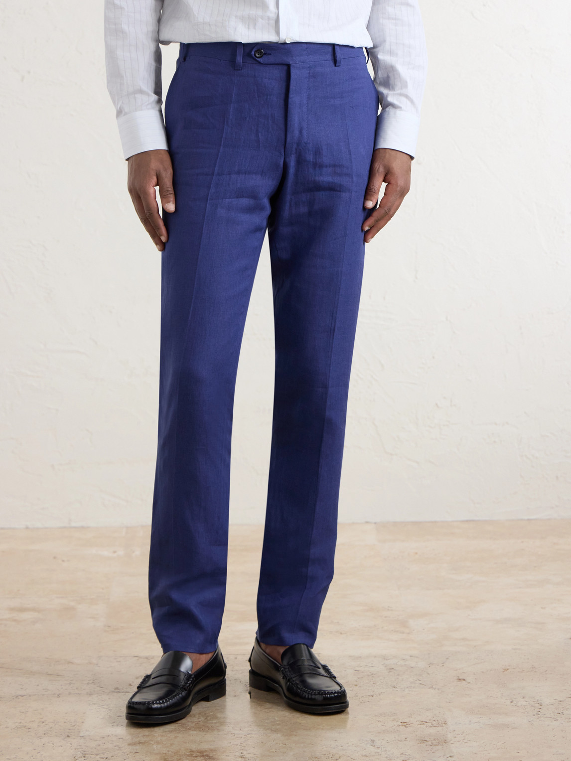  Canali - Straight-leg Linen Suit Trousers - Men - Blue - It 46 