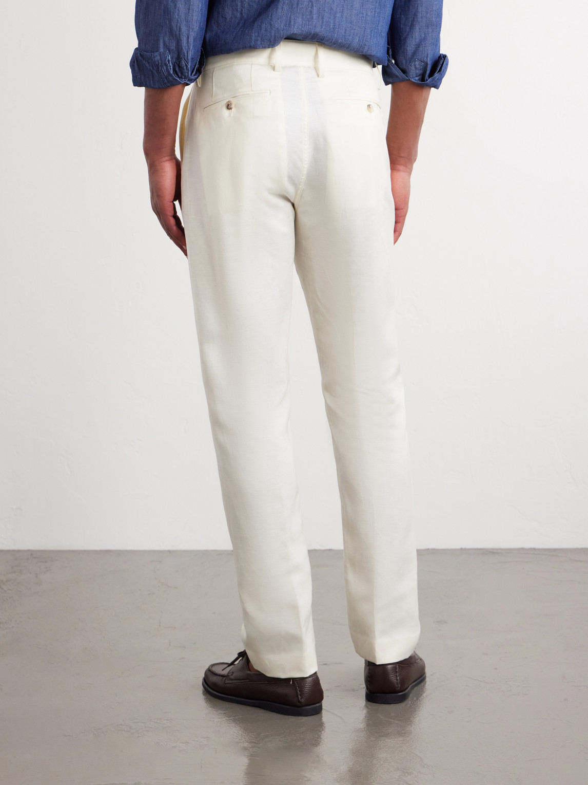 Straight-Leg Wool And Linen-Blend Twill Suit Trousers