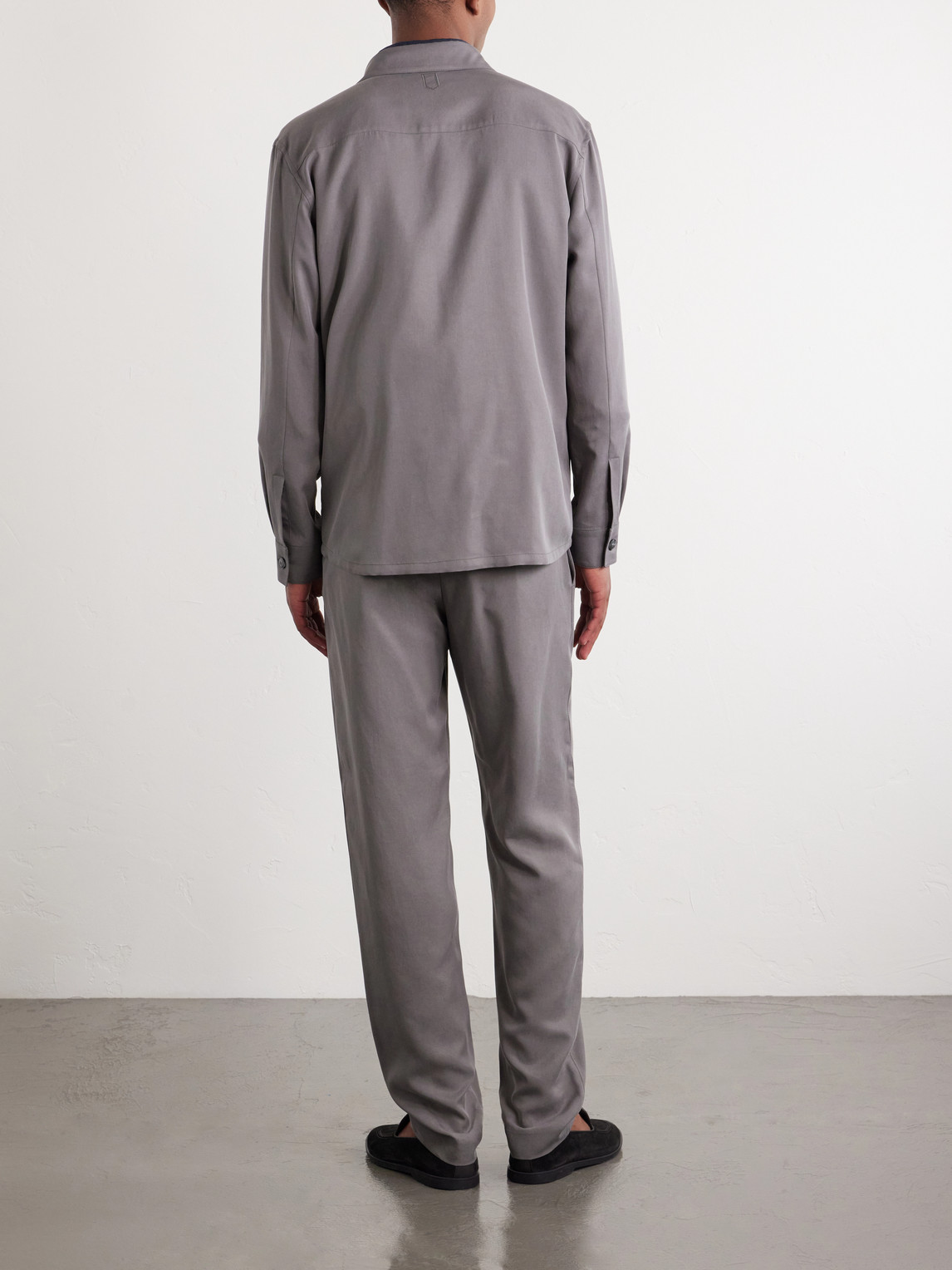 Straight-Leg Lyocell Drawstring Trousers