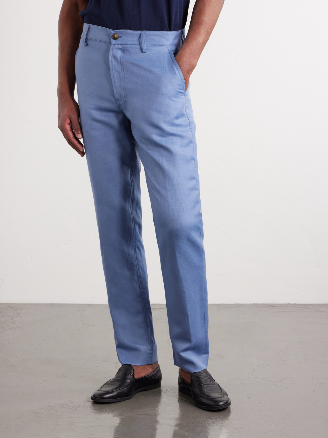 Straight-Leg Wool And Linen-Blend Twill Suit Trousers