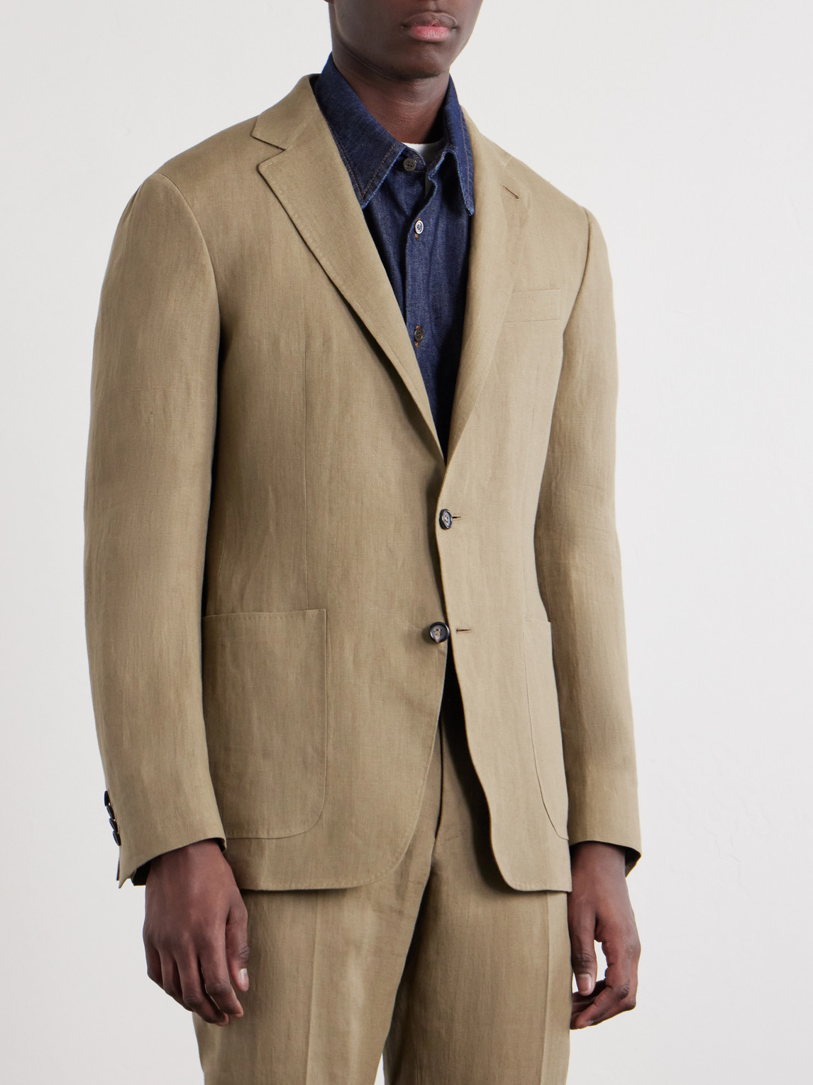  Canali - Kei Linen Suit Jacket - Men - Neutrals - It 46 
