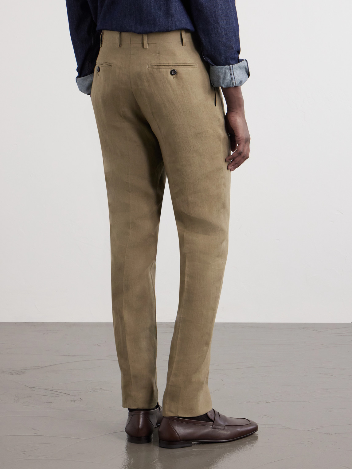  Canali - Straight-leg Linen Suit Trousers - Men - Neutrals - It 46 