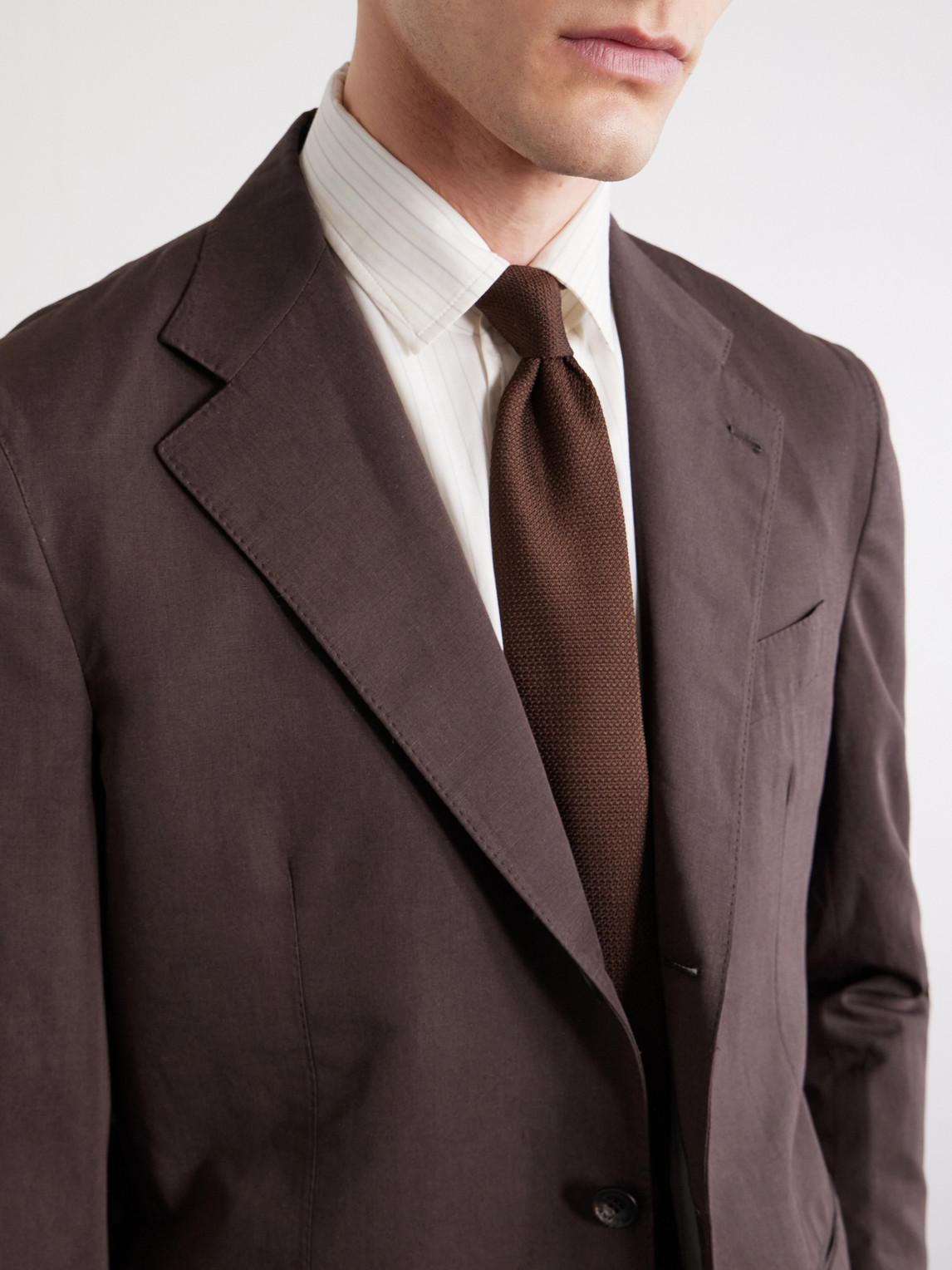 Cotton And Linen-Blend Suit Jacket