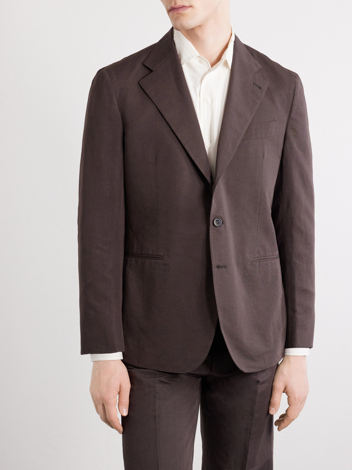Cotton And Linen-Blend Suit Jacket