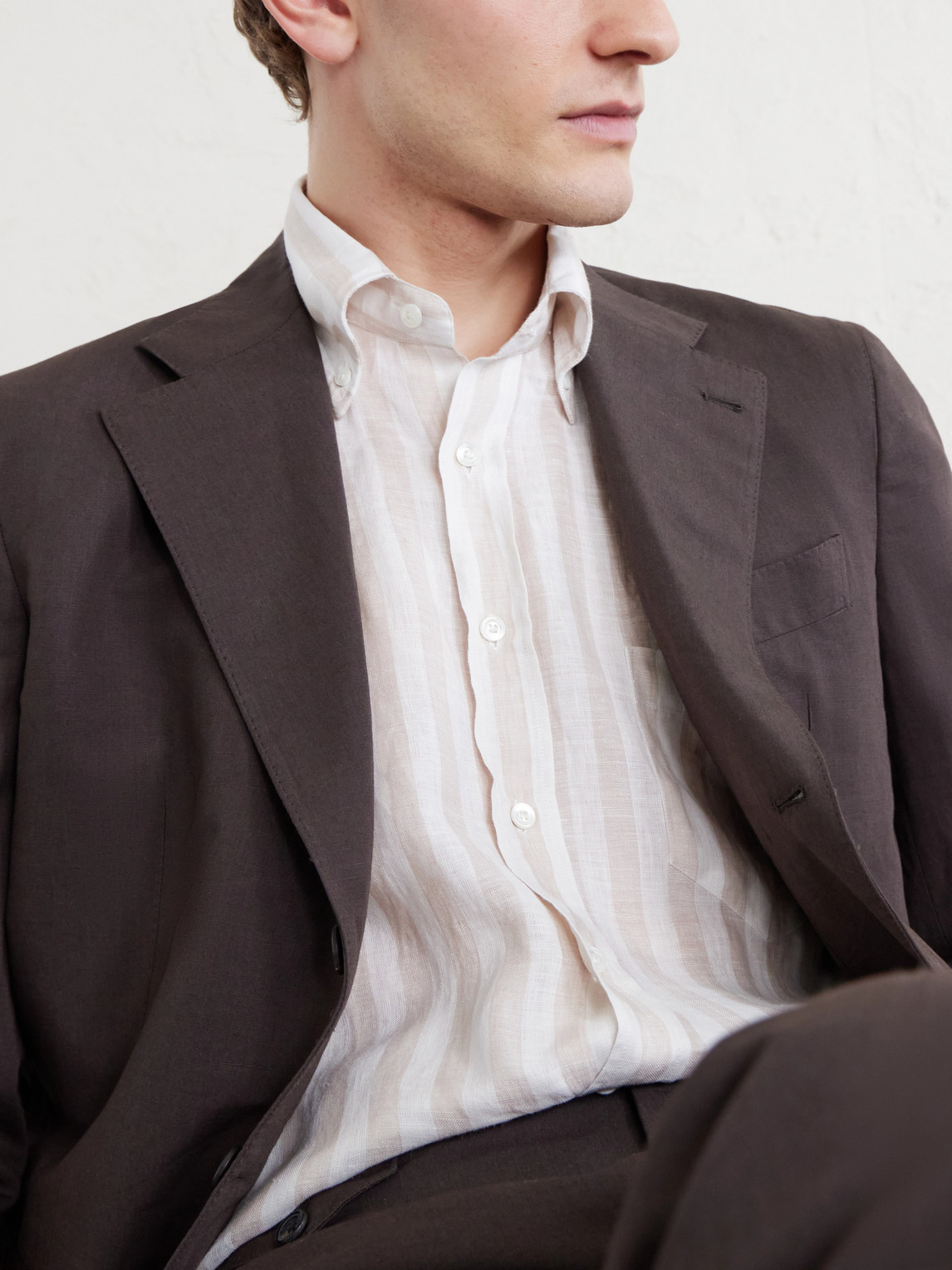 Button-Down Collar Striped