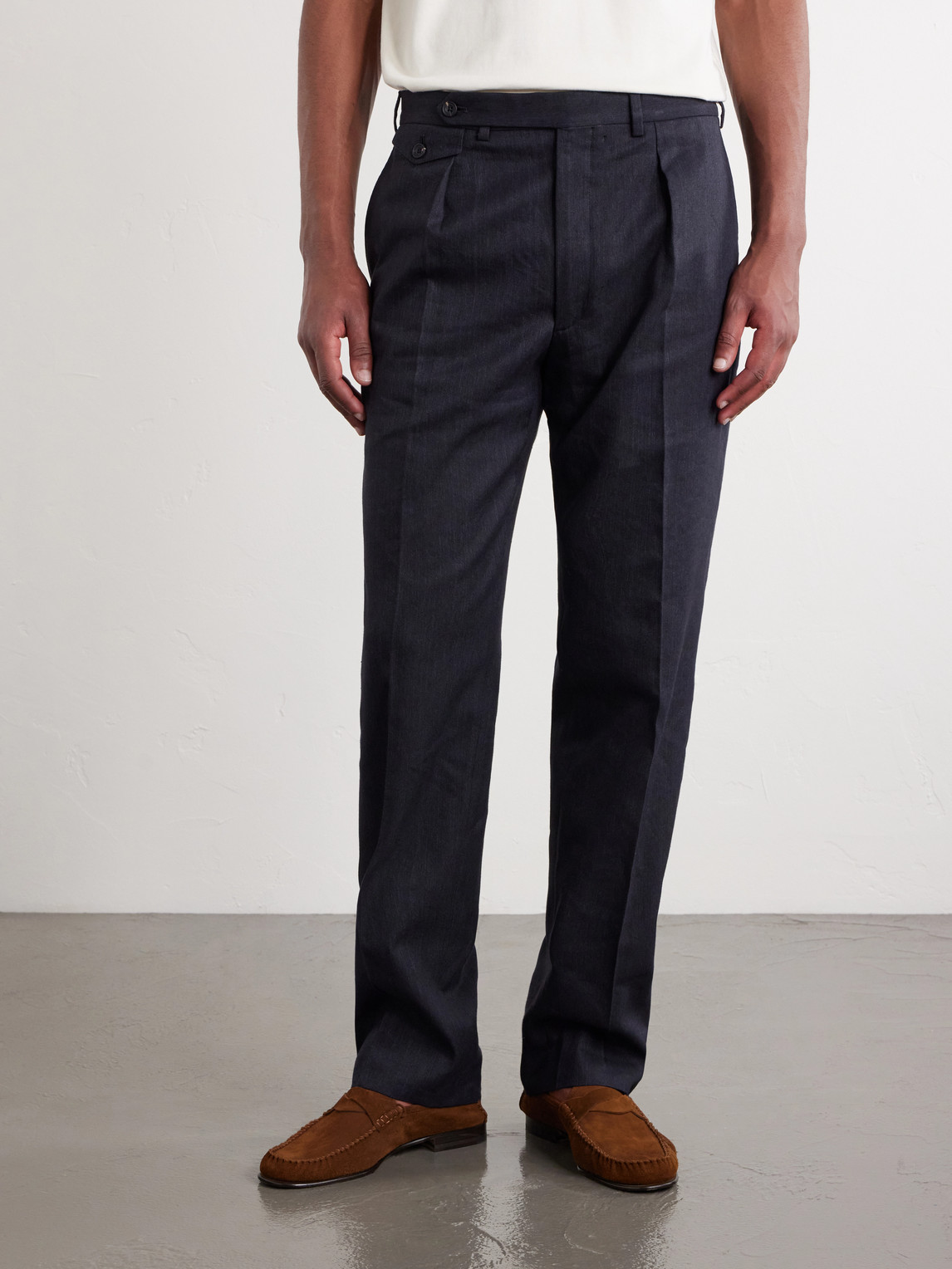 Waverly Straight-Leg Cotton And Linen-Blend Twill Suit Trousers