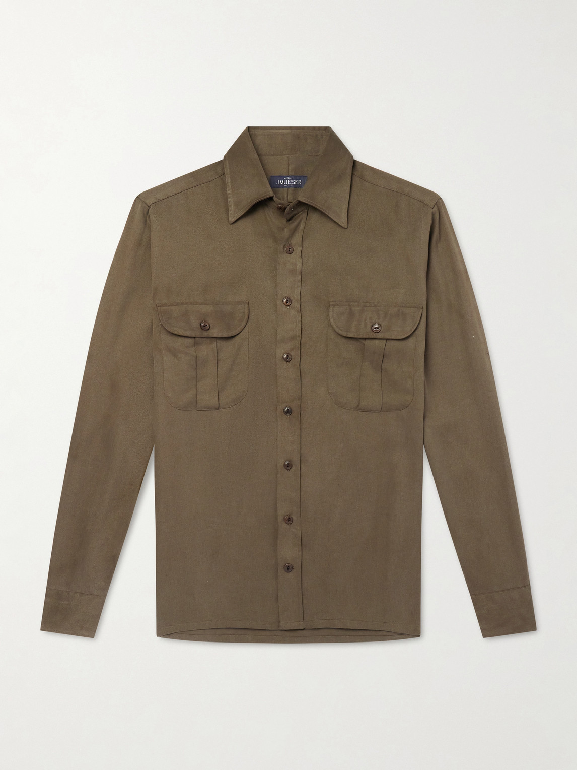 J. Mueser Tencel™ Lyocell-twill Shirt In Green