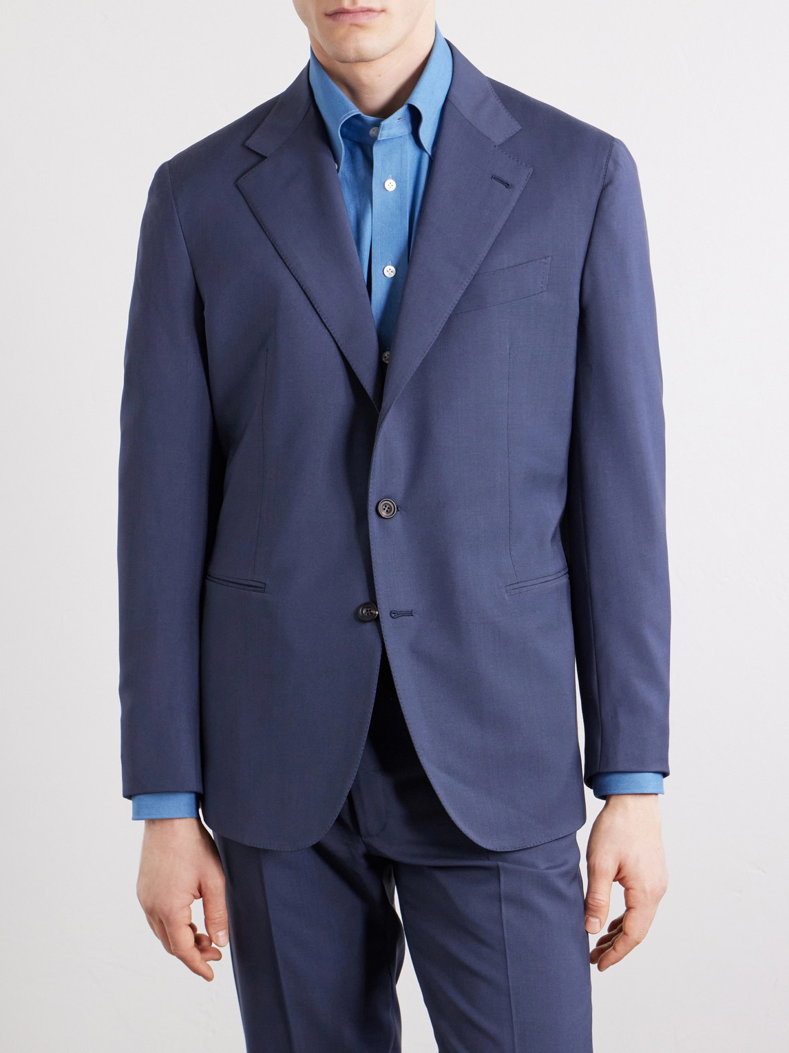  J. Mueser - Virgin Wool Suit Jacket - Men - Blue - It 46 