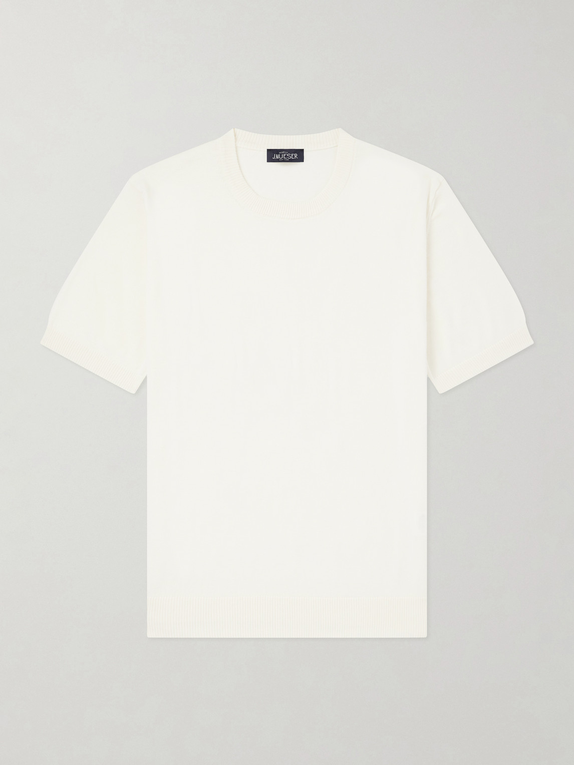 J. Mueser Knitted Cotton T-shirt In White