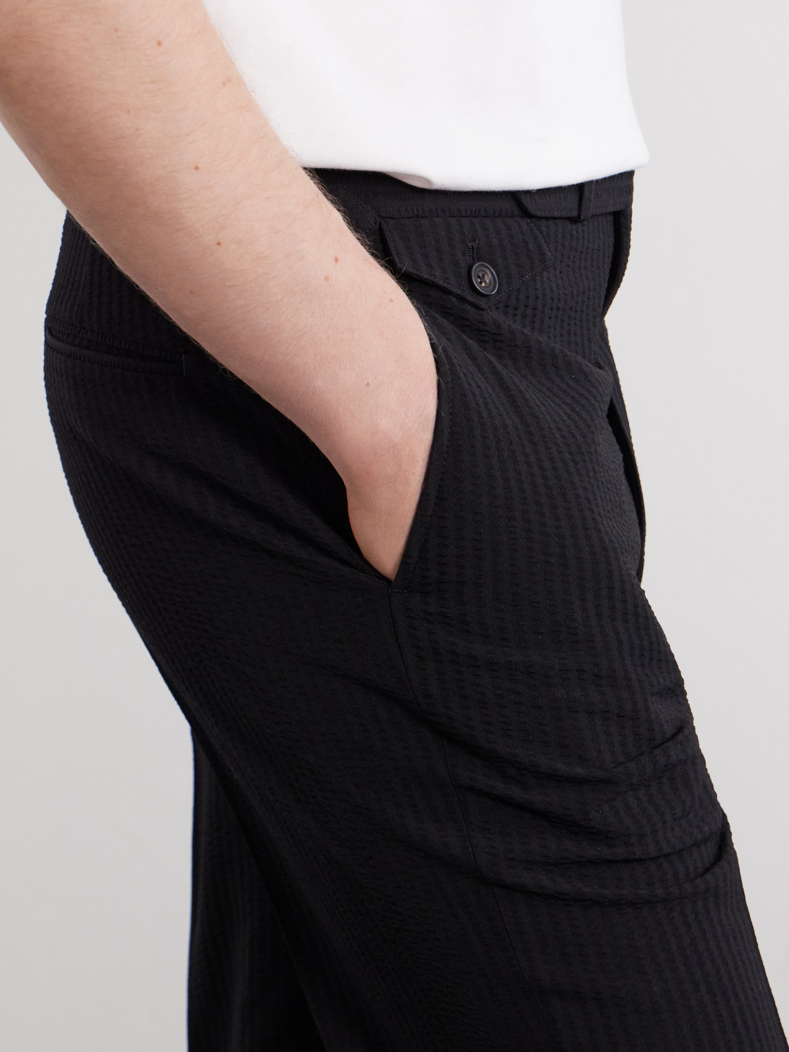 Waverly Straight-Leg Wool Seersucker Suit Trousers
