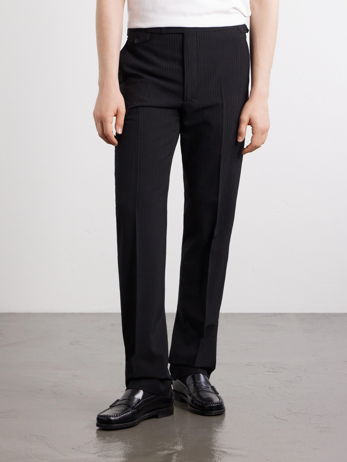 Waverly Straight-Leg Wool Seersucker Suit Trousers
