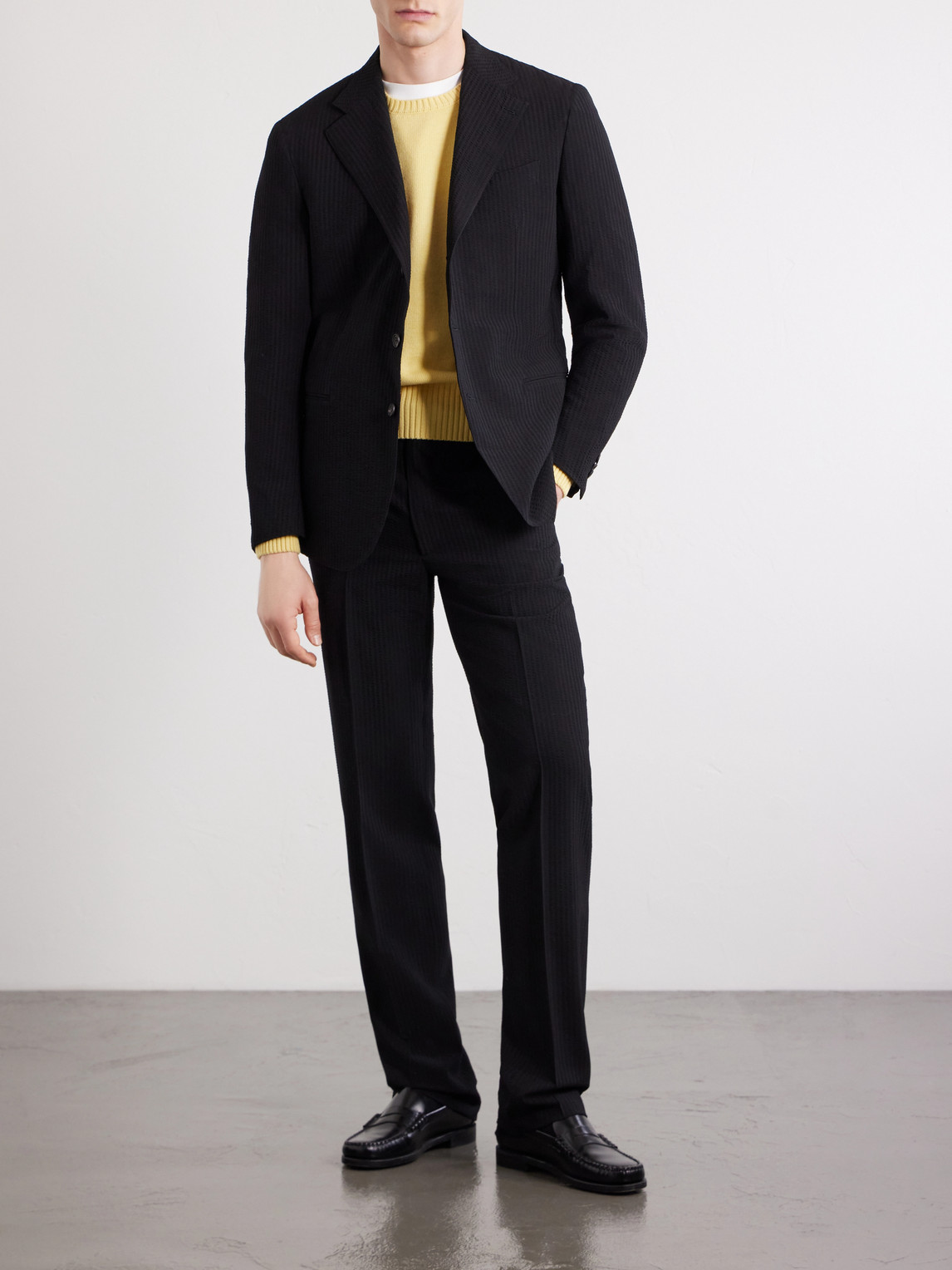 Waverly Straight-Leg Wool Seersucker Suit Trousers