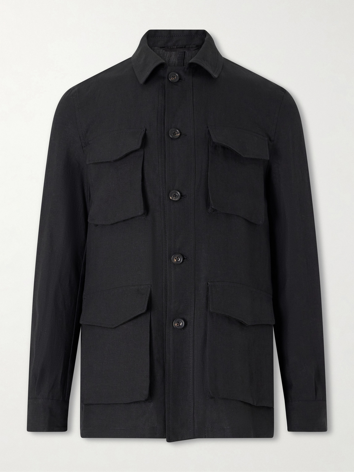 J. Mueser Safari Linen Jacket In Black