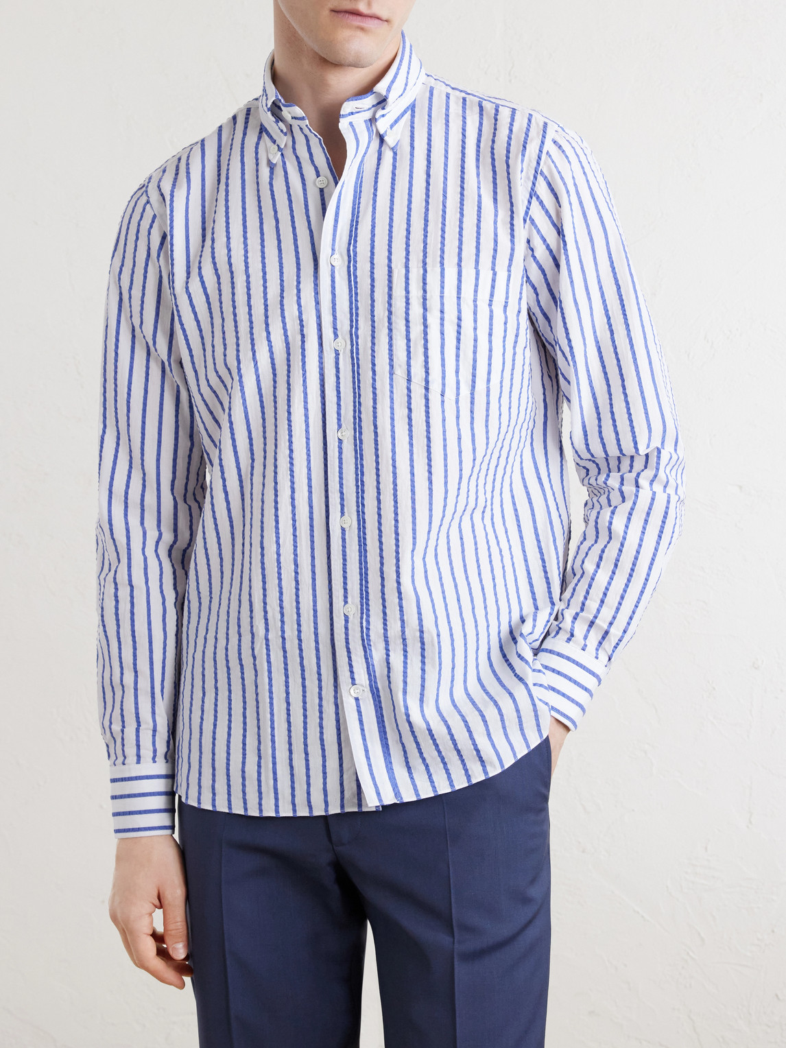 Button-Down Collar Striped