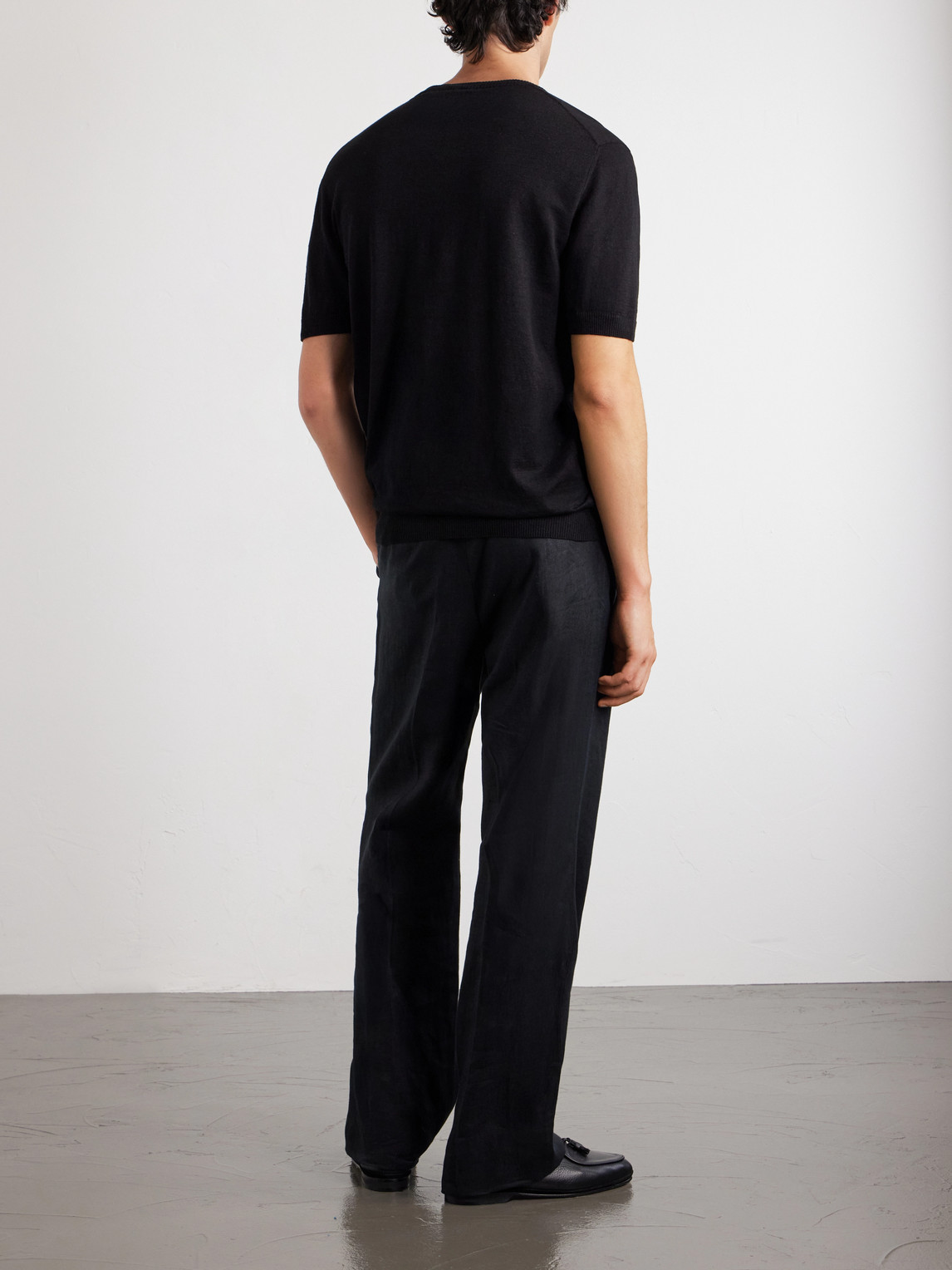 Knitted Linen And Cotton-Blend T-Shirt