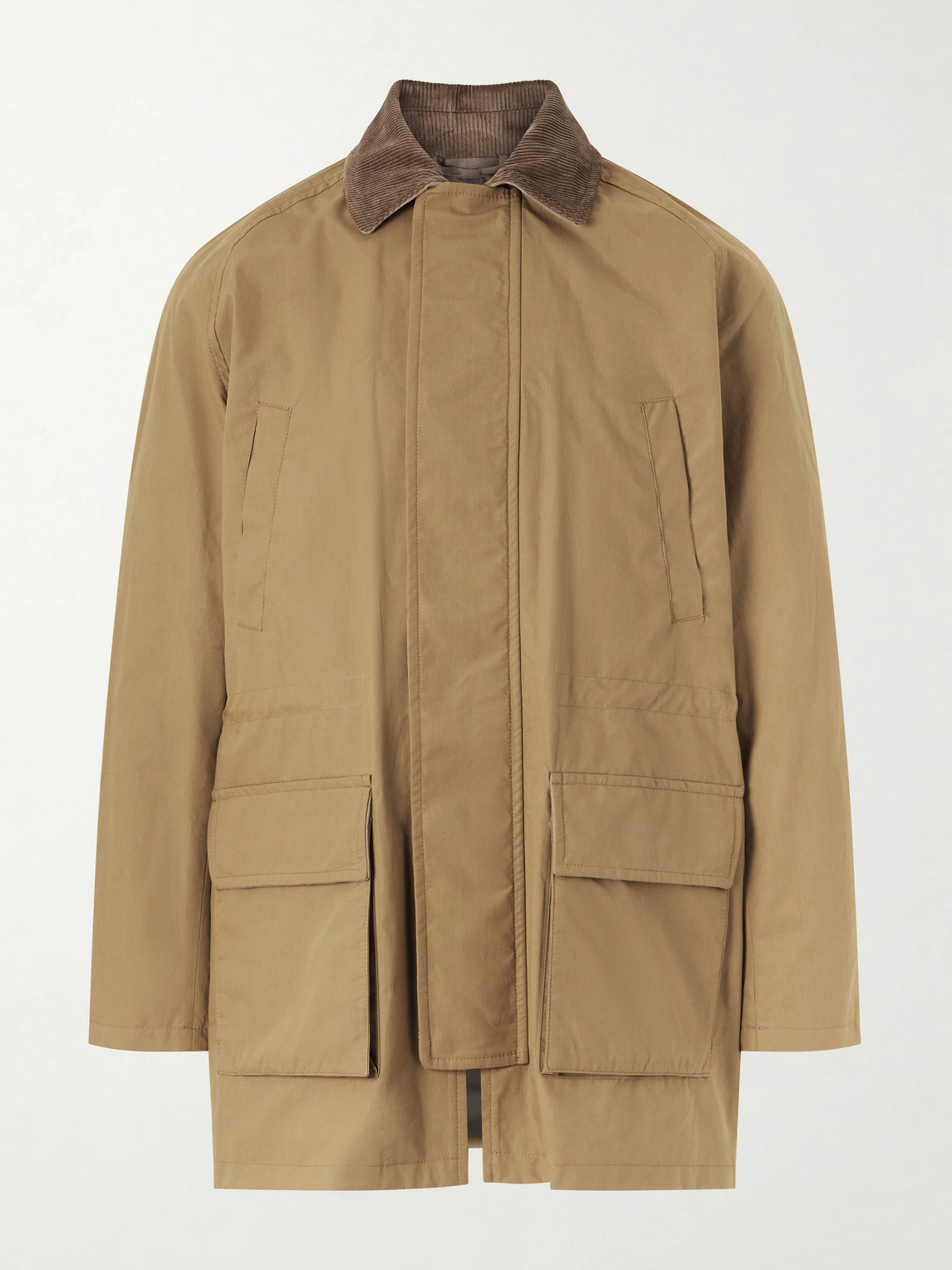 J. Mueser Game Corduroy-trimmed Cotton Jacket In Brown