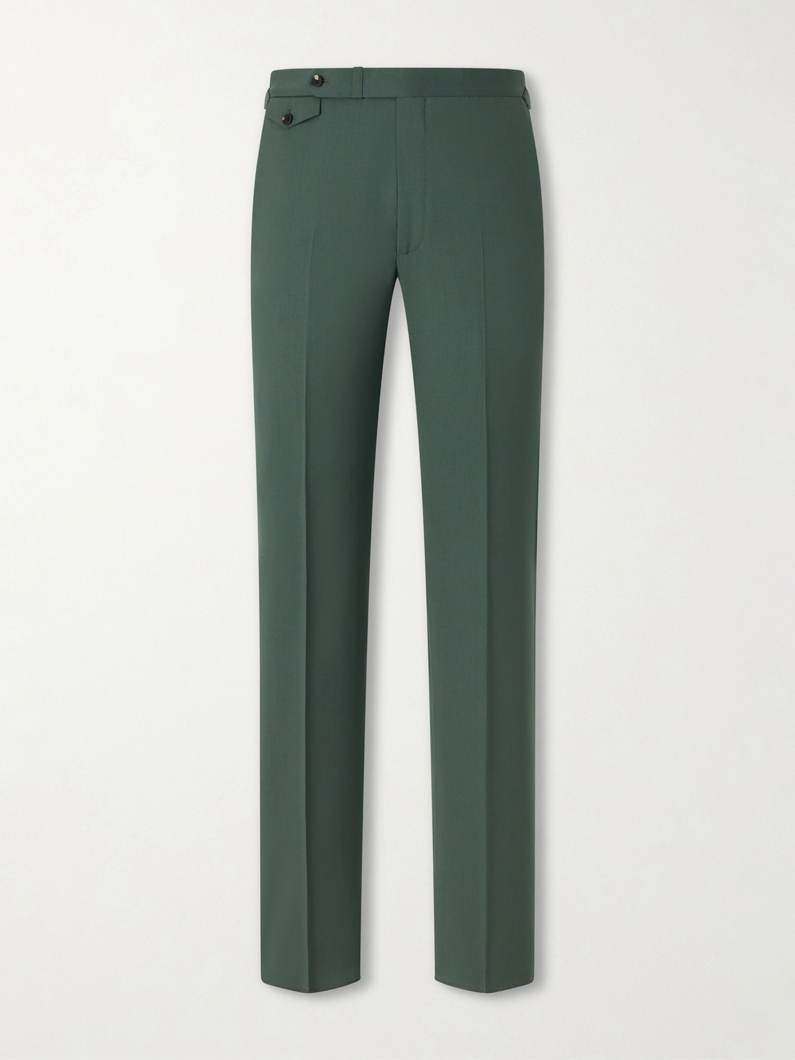 J. Mueser Waverly Straight-leg Cotton And Linen-blend Twill Suit Trousers In Green