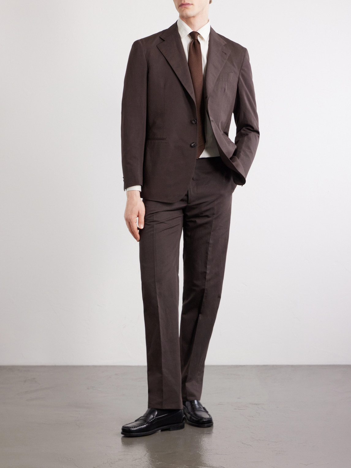 Waverly Straight-Leg Cotton And Linen-Blend Twill Suit Trousers