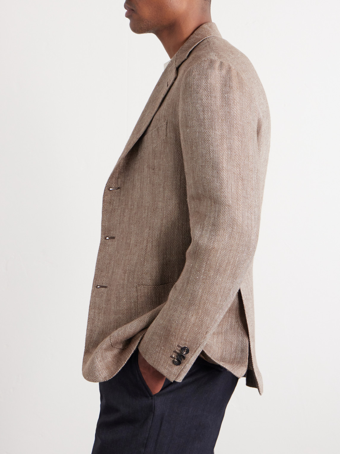 Herrinbone Linen Blazer