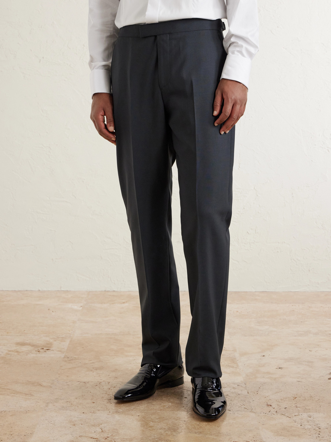 Dalton Slim-Fit Straight-Leg Stretch-Wool Tuxedo Trousers
