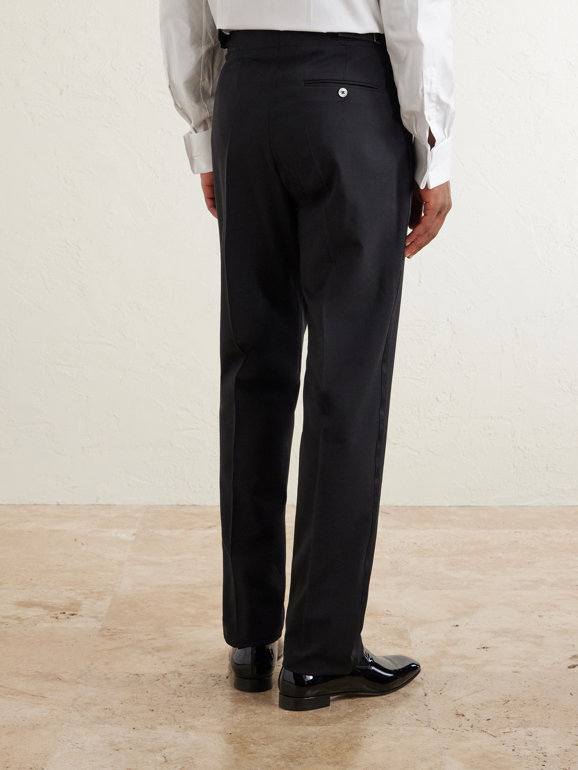 Straight-Leg Wool-Blend Tuxedo Trousers
