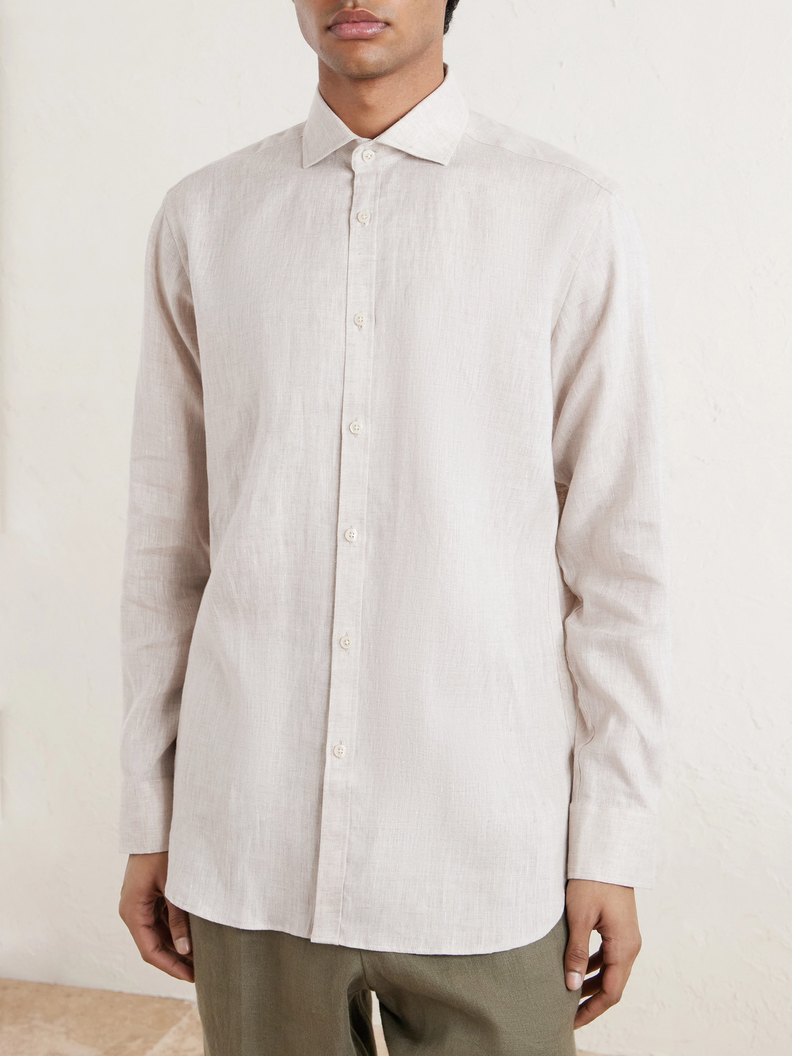Bridford Cutaway-Collar Linen Shirt