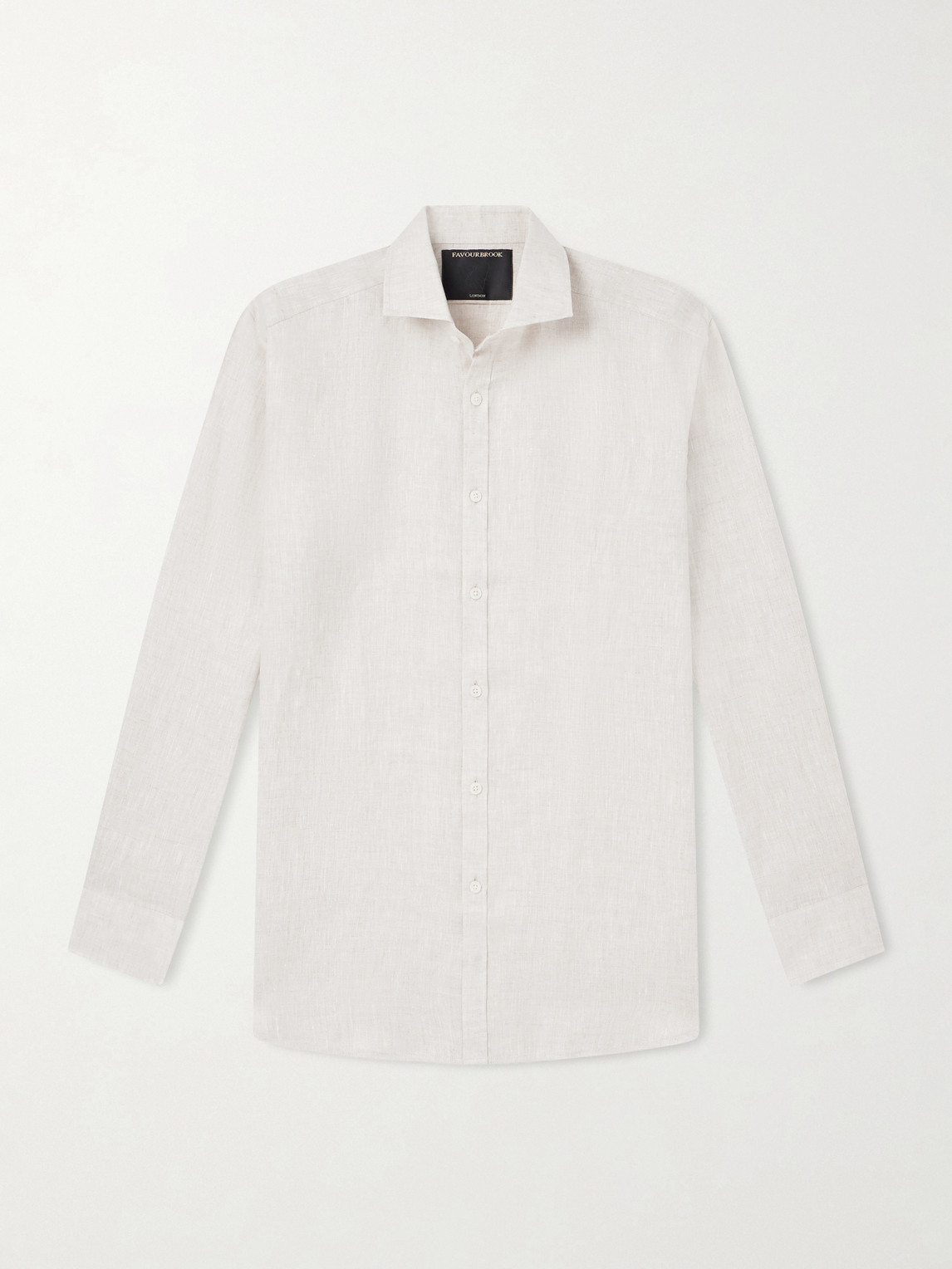 Favourbrook Bridford Cutaway-collar Linen Shirt In Multi