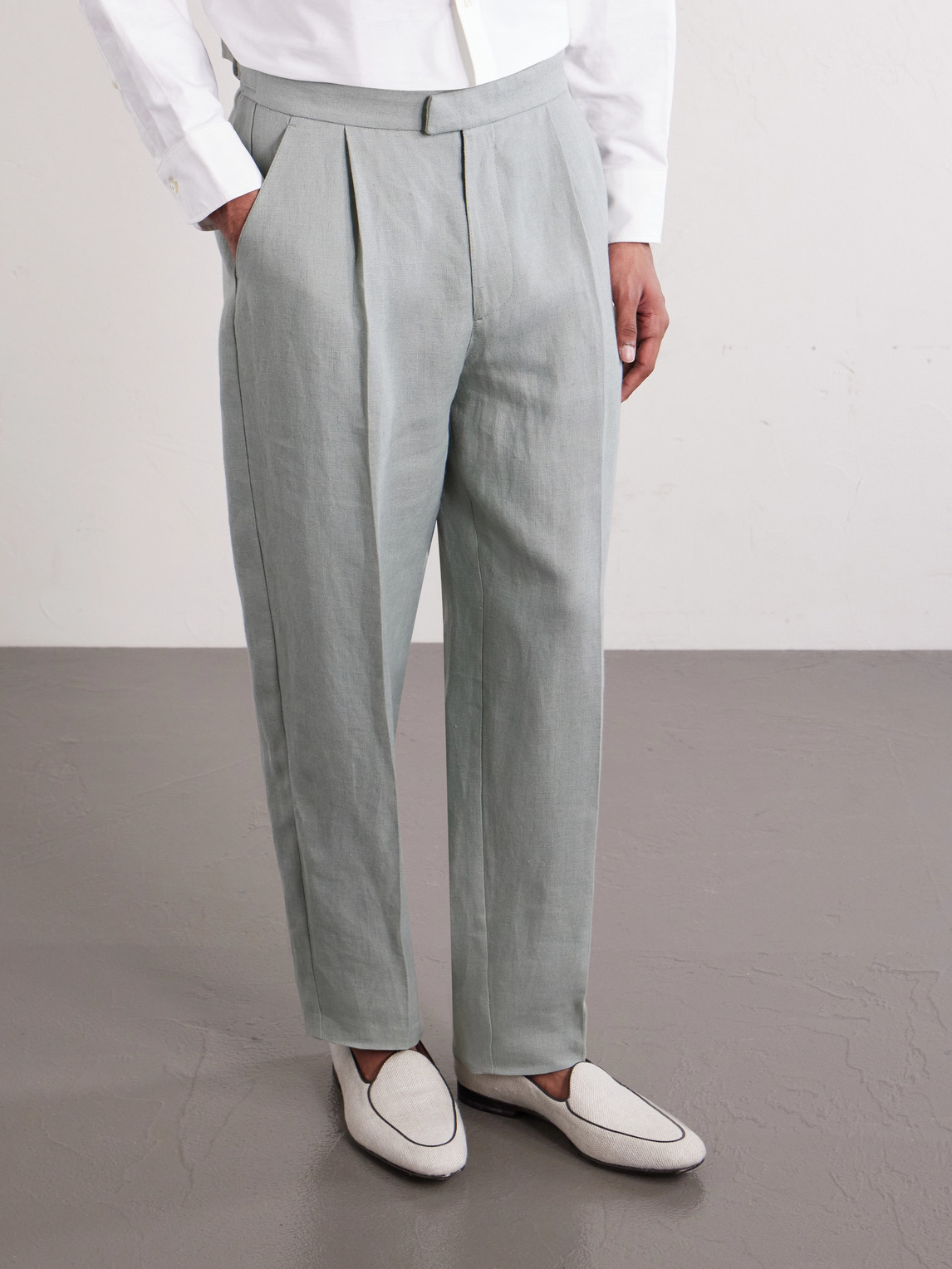  Favourbrook - Cooper Slim-fit Linen Suit Trousers - Men - Green - Uk/us 28 