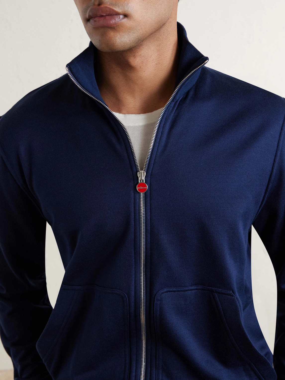 Cotton And Silk-Blend Zip-Up Sweater