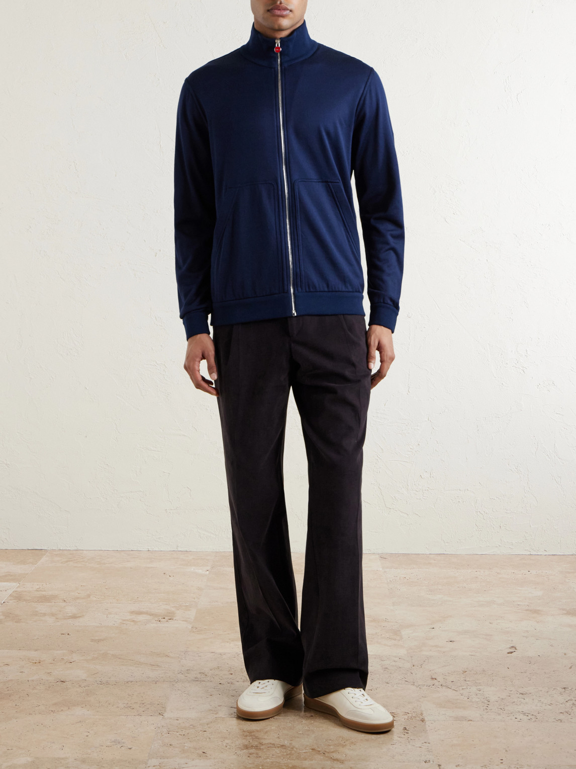 Cotton And Silk-Blend Zip-Up Sweater